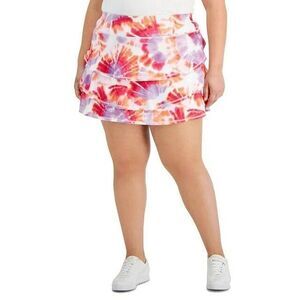 Ideology Plus Size Reef Peach Pull On Tie Dyed Flouncy Skort Size 1X NWT!!